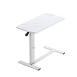 Overbed Table With Wheels, Small Standing Desk, 80 X 40 Cm Tabletop, 67-91cm Adjustable Height | White