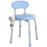 HOMCOM 360° Swivel Shower Stool, Rotating Shower Chair With Aluminium Frame