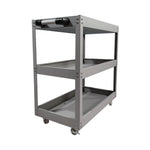 Tool Storage Heavy Duty Durable Garage Trolley Workshop 3 Tier Wheel Cart Shelf | Grey