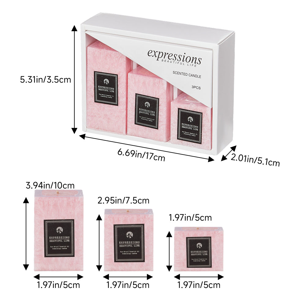 3pcs Scented Candle Rose-scented Candle Set