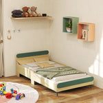 Aiyaplay Toddler Bed, Kids Bed W/ Safety Rail, 195 X 103 X 60.5cm, Green