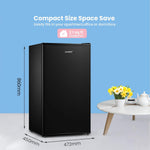 93l Compact Multi-layer Fridge With Cooler Box, 3 Removable Glass Shelves & Reversible Door | Black