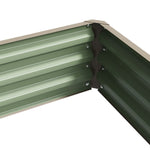 L-shaped Galvanized Steel Raised Garden Bed | One Size | Brown