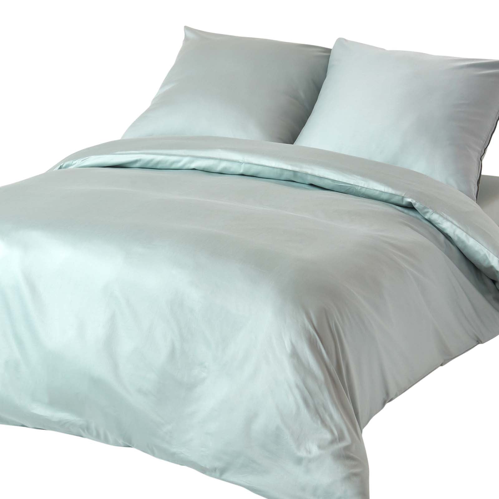 Organic Cotton Duvet Cover Set 400 Tc | European Double | Duck Egg Blue
