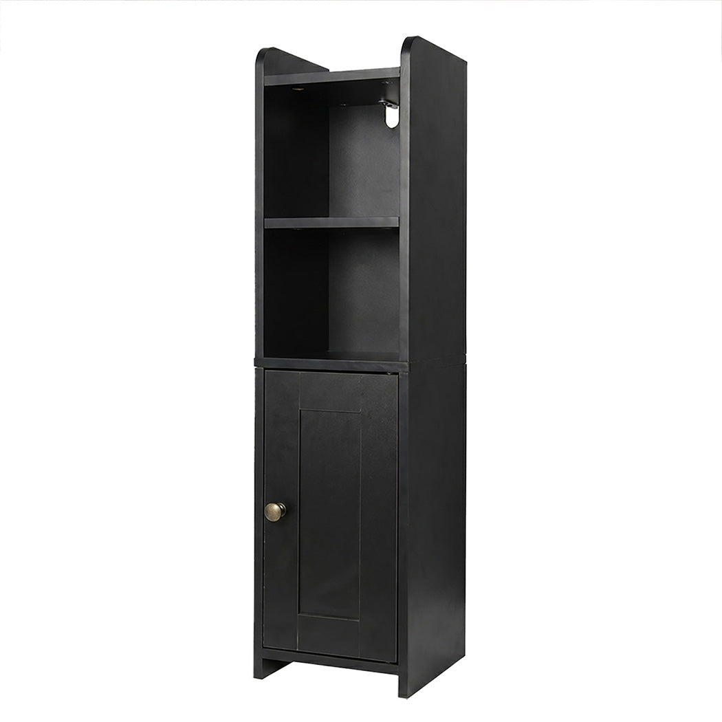 Bathroom Cabinet Slim Corner Storage Adjustable Shelves Pb Mdf | Black