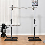 Portable Squat Rack With Wheels For Weight Lifting | Black