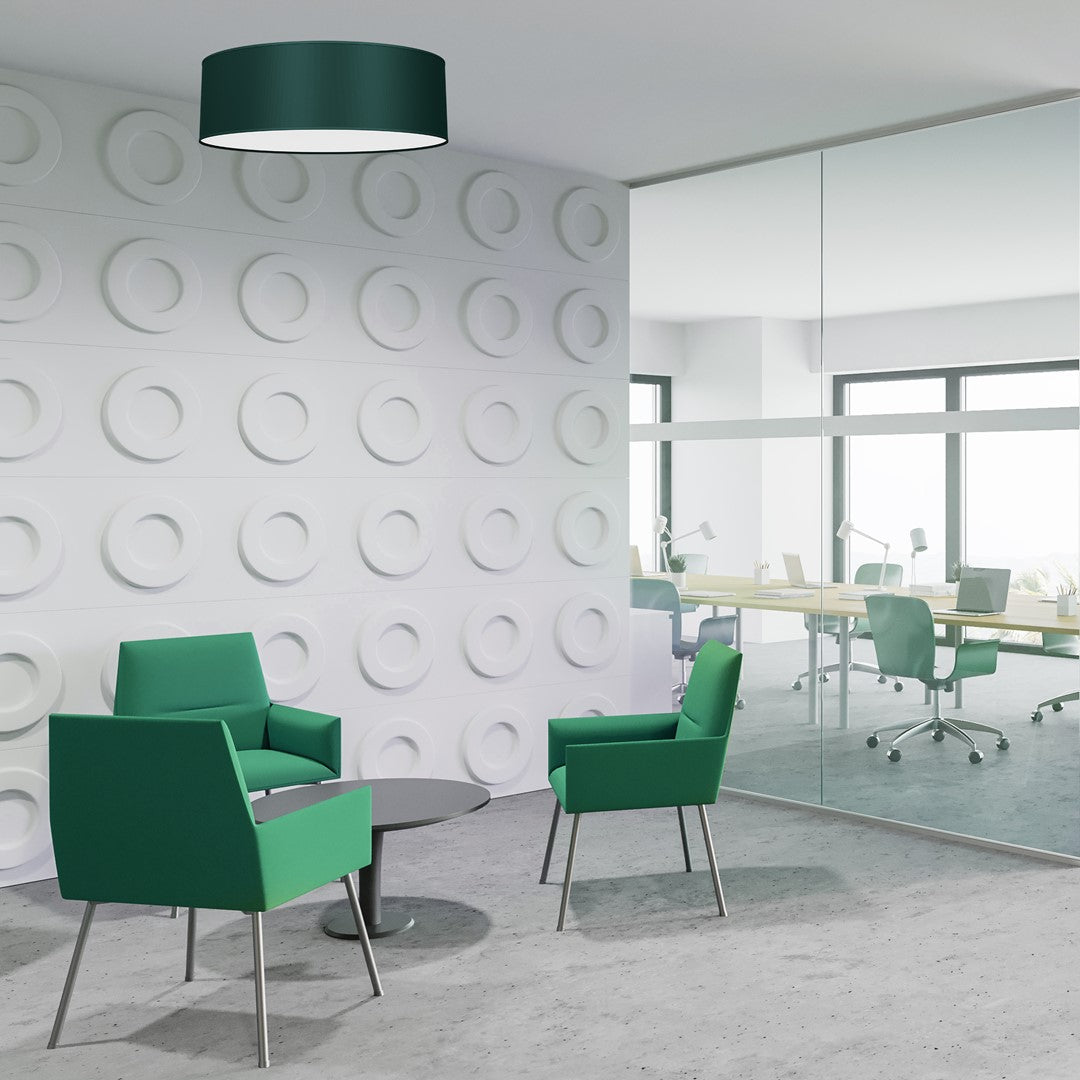 Verde Hand Made Scandi Style Ceiling Lamp In A Rich Green Finish Holds 3xe27 Led Bulbs