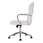 Ergonomic White Chenille Office Chair – Modern Design, 360° Swivel, Adjustable Height, Recline 15°