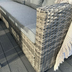 York 8 Seat Mixed Grey Rattan Corner Sofa Dining Set