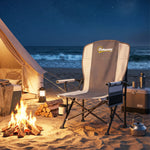 Camping Chair Padded With Side Pocket | Light Grey