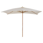 Wooden Garden Parasol Sun Shade Outdoor Umbrella Canopy | Cream