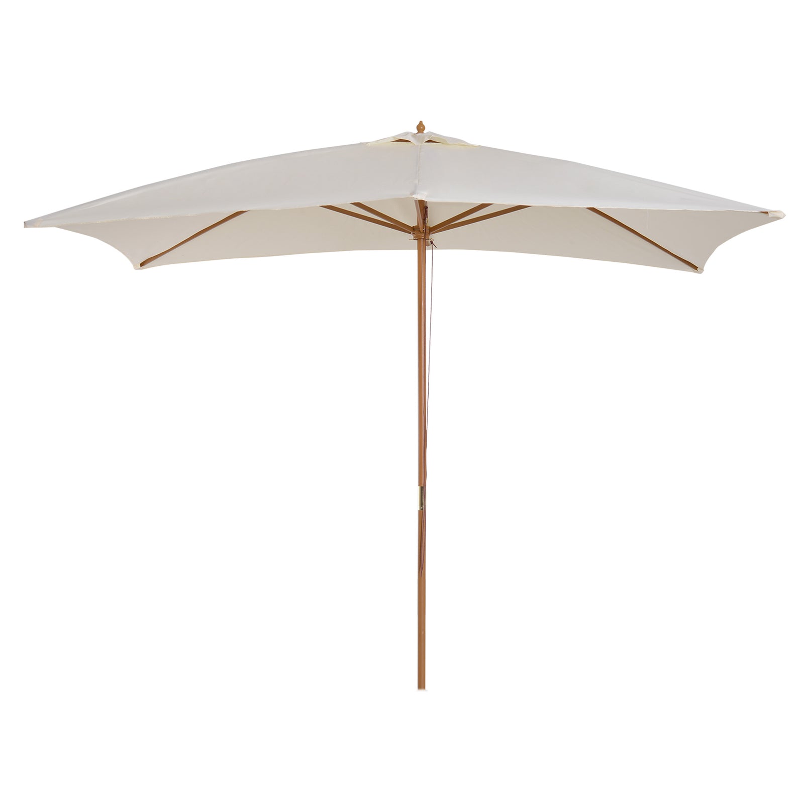 Wooden Garden Parasol Sun Shade Outdoor Umbrella Canopy | Cream
