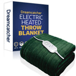 Deluxe  Xl Electric Throw Heated Double Over Blanket Soft Fleece 9 Heat & 12hr Timer Settings | XL | Green