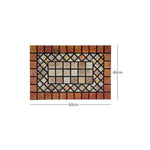 Elegant Tile Effect Doormat - Red Edge | Small | Red