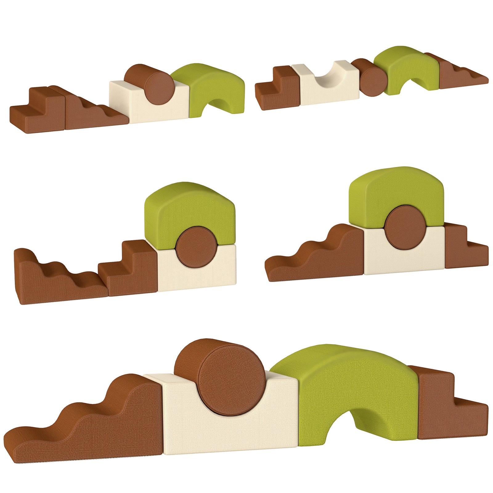 AIYAPLAY Toddlers Climbing Toys, 5-piece Foam Climbing Blocks For Crawling