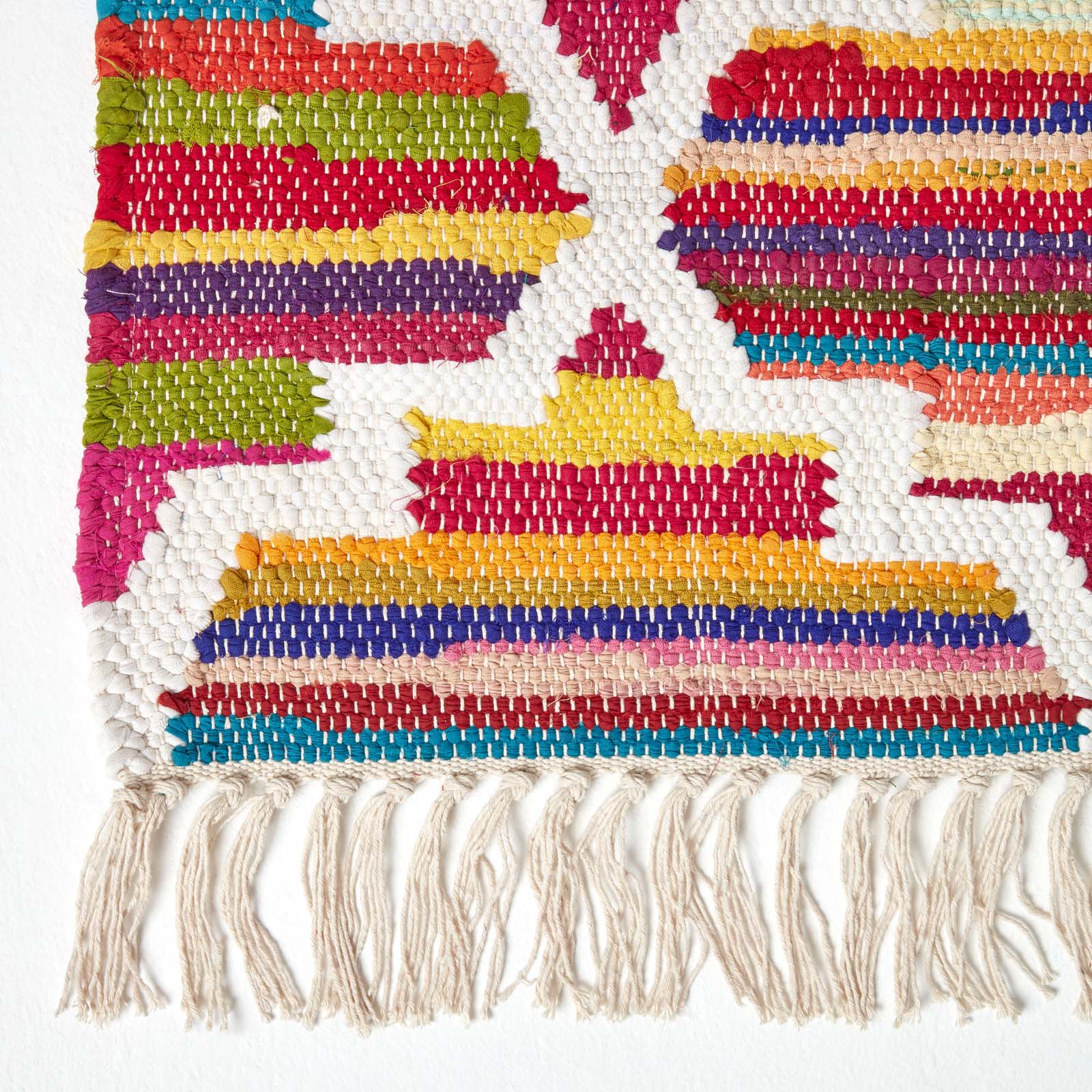 Amsterdam Handwoven Cotton Chindi Kilim Rug | 150cm x 95cm | Multi Colour