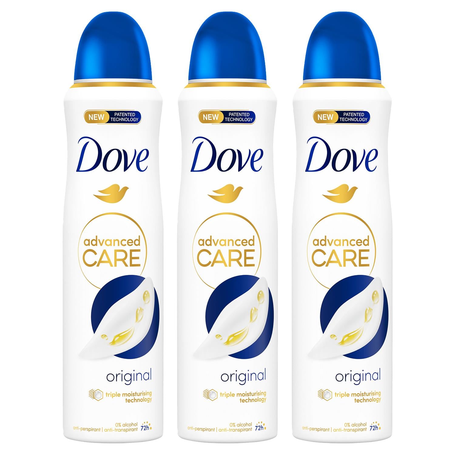 Anti-perspirant Advanced Care Original 72h Deodorant For Women, 3x 150ml | White