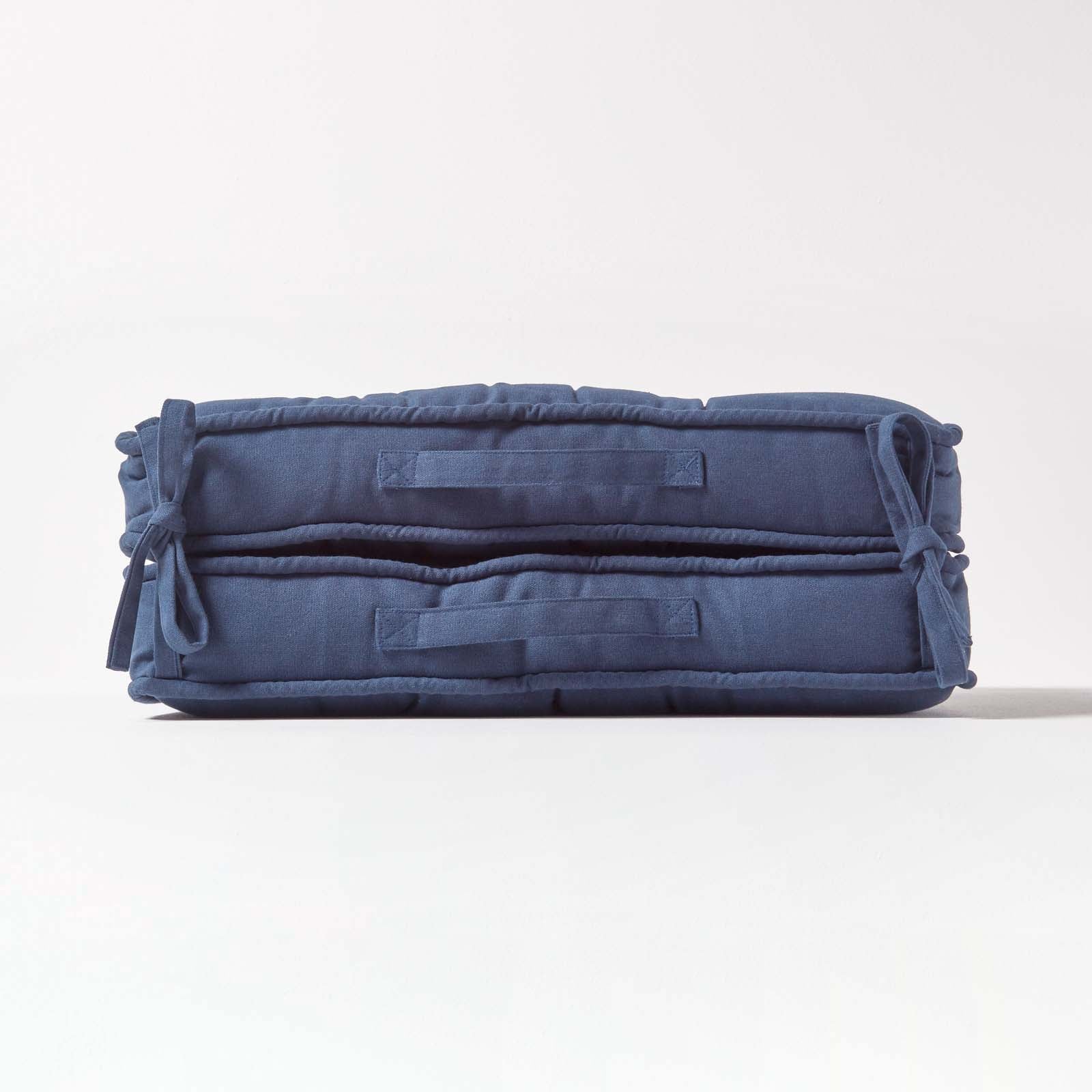 Cotton Travel Support Booster Cushion | 50cm x 50cm | Navy Blue