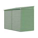 Zinc Steel Metal Garden Shed 4.7 × 8.86 Ft, Sloped Roof Outdoor Storage Shed With Built-in Hooks, Space-saving Design