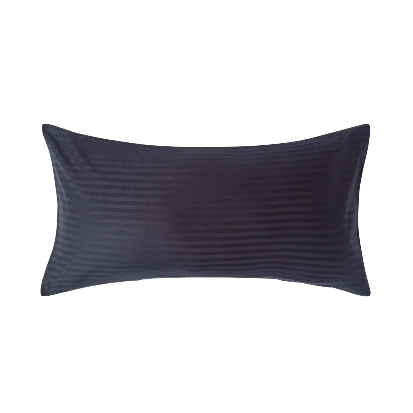 Egyptian Cotton Satin Stripe Housewife Pillowcase 330 Tc | King Pillow Case | Black