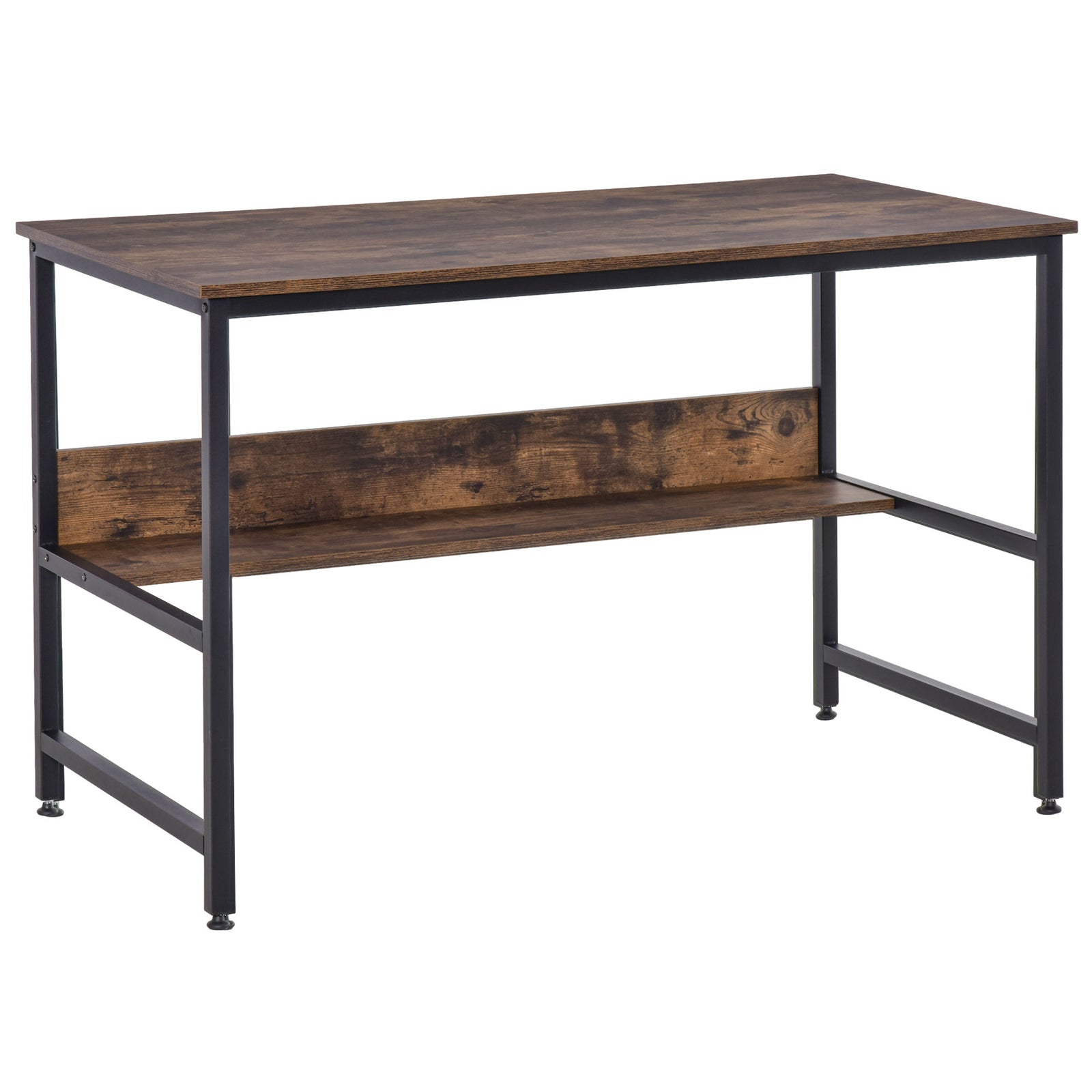 Two-tier Writing Desk Metal Frame Smooth Shelves W/ Shelf | Multi Colour