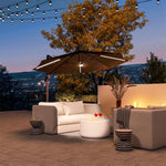 3m Led Cantilever Parasol W/ Base Solar Lights