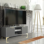 Tide Crest Tv Unit 120cm - Fluted Design | Dark Grey