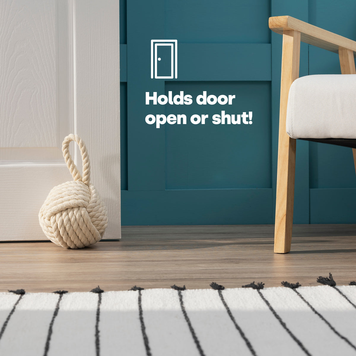 Livivo Weighted Rope Knot Door Stopper With Carry Handle