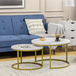 Round Nest Of Tables, Set Of 2, Stacking Coffee