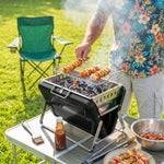 Charcoal Bbq Grill Portable With Tilting Grate | Black