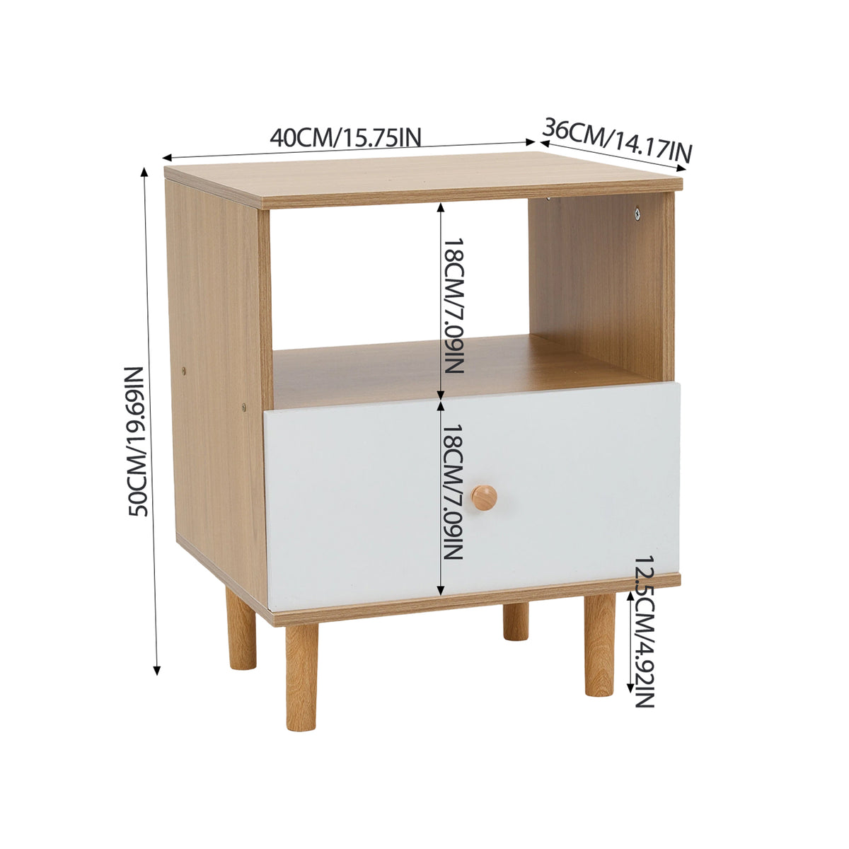 Breeins Single-drawer Bedside Table Nightstand