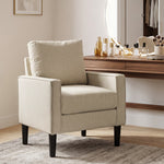 Removable Pillow Linen Accent Chair | Cream
