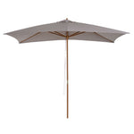 Wooden Garden Parasol Sun Shade Outdoor Umbrella Canopy | Gray