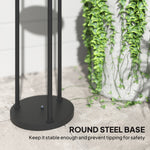 3-light Solar Rattan Floor Lamp W/ Shelf, Auto On/off