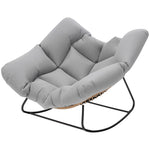 Indoor Outdoor Rocking Chair With Cushion | Light Grey