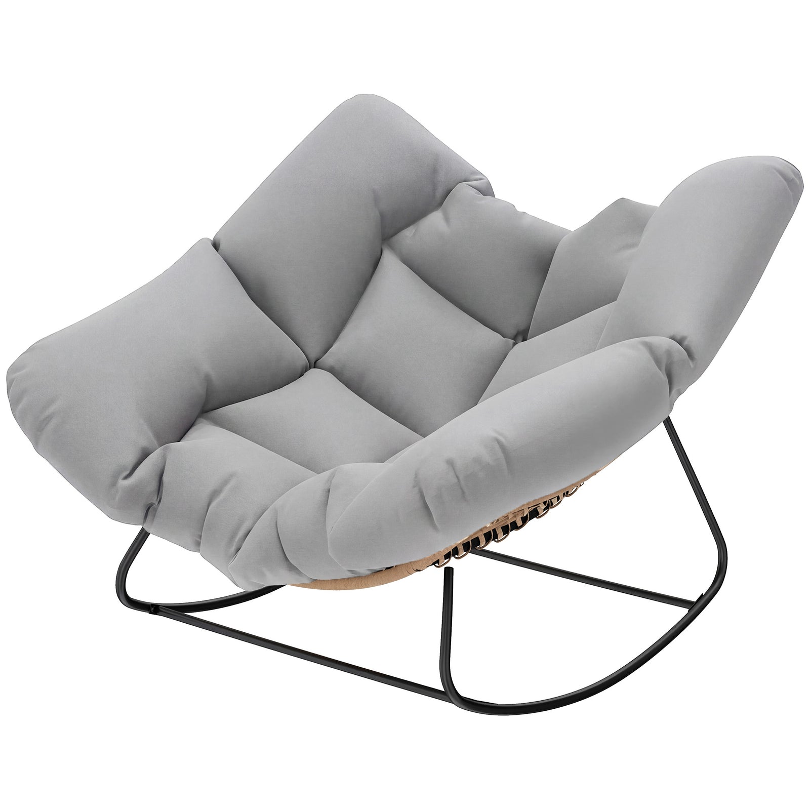 Indoor Outdoor Rocking Chair With Cushion | Light Grey