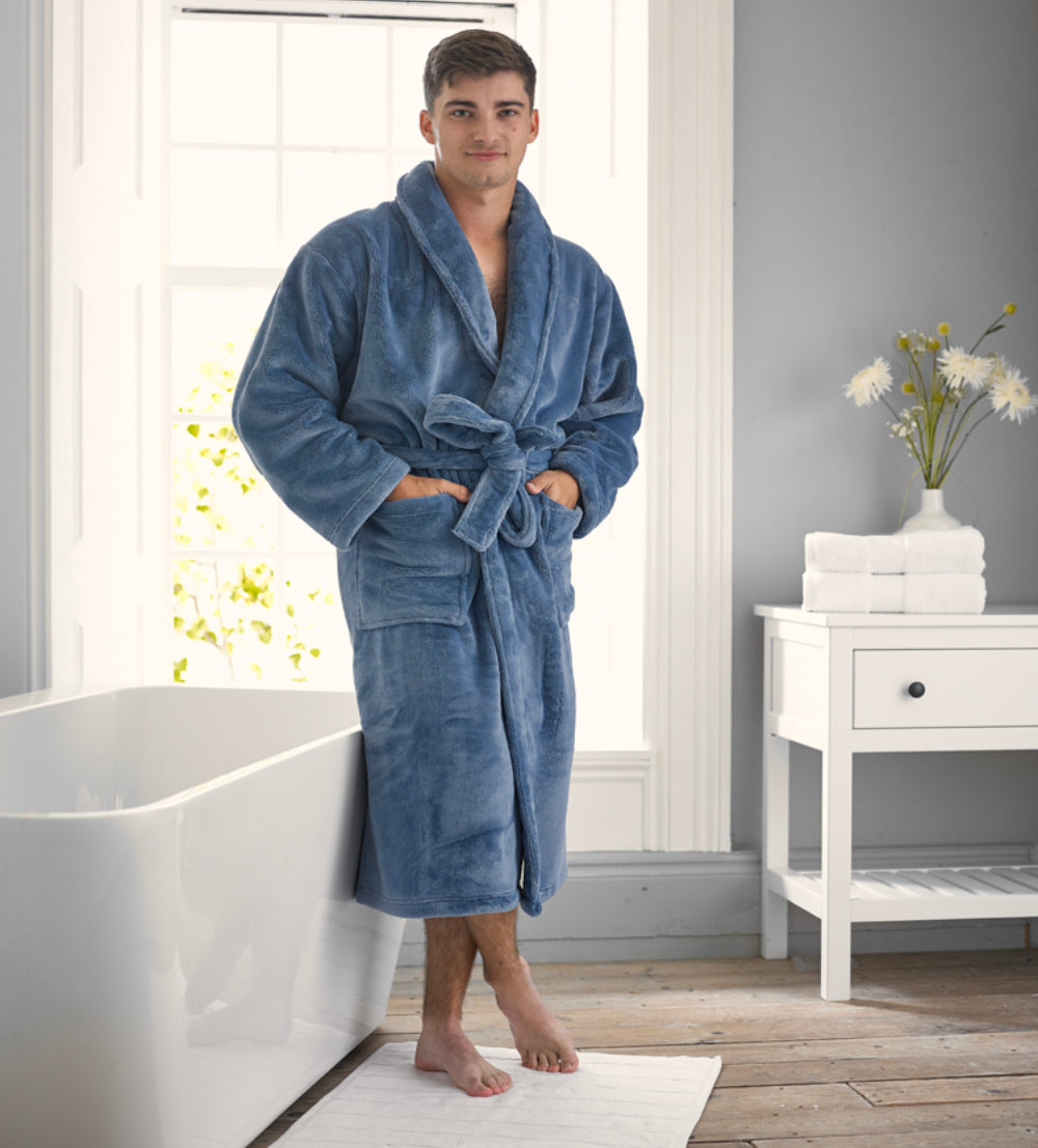 Coco Deluxe Fleece Robe | Large | Blue