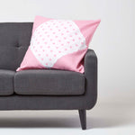 Cotton Cushion Cover With Hearts And Polka Dots Pattern | 60cm x 60cm | Pink
