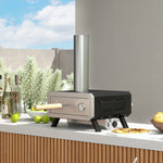 Portable Wood Pizza Oven, 12", Thermometer | Black