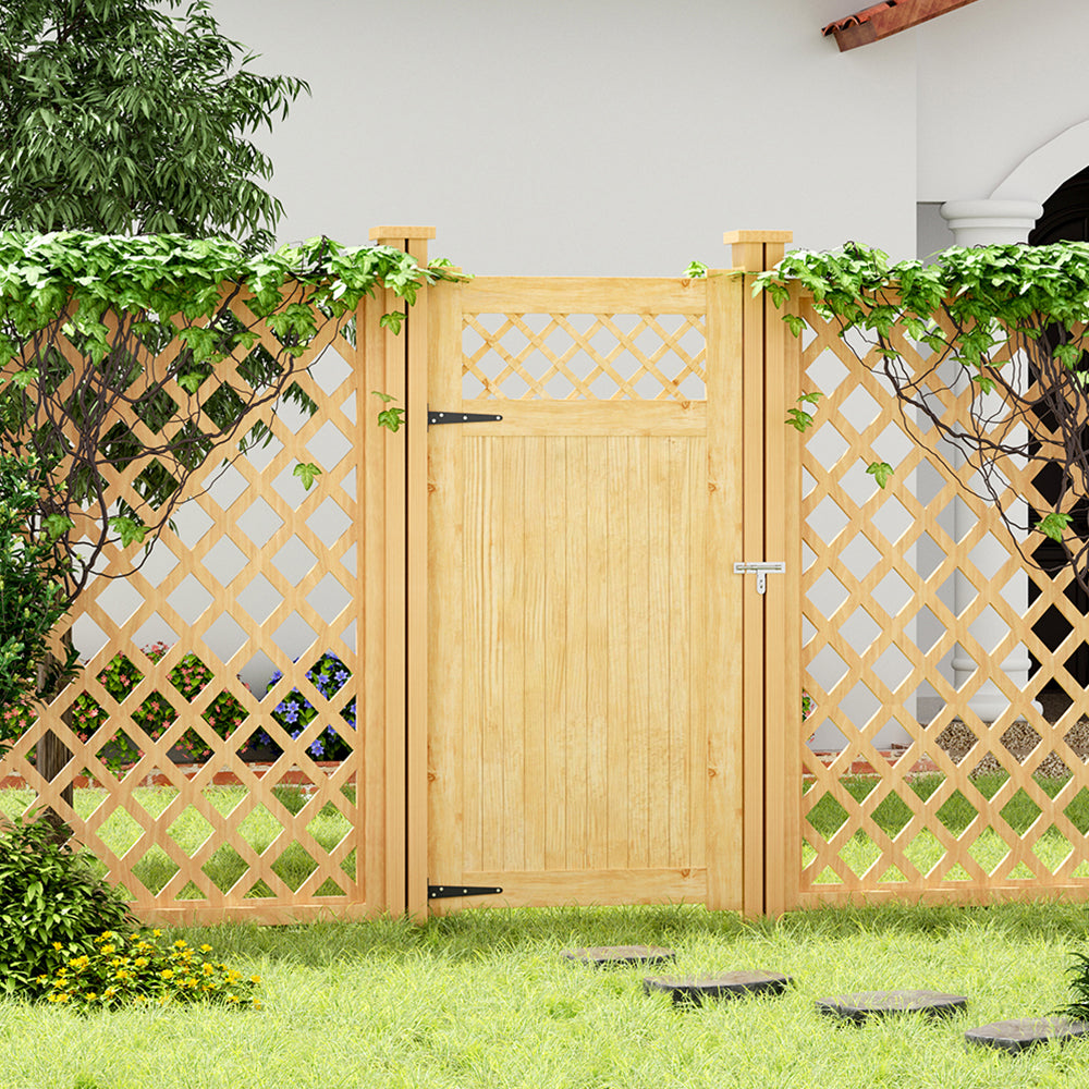 90cm W X 90/120/150/180cm H Diyspace Rhombus Garden Wood Fence Gate | 180cm