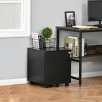 Mobile File Cabinet Steel Lockable With Pencil Tray | One Size | Black