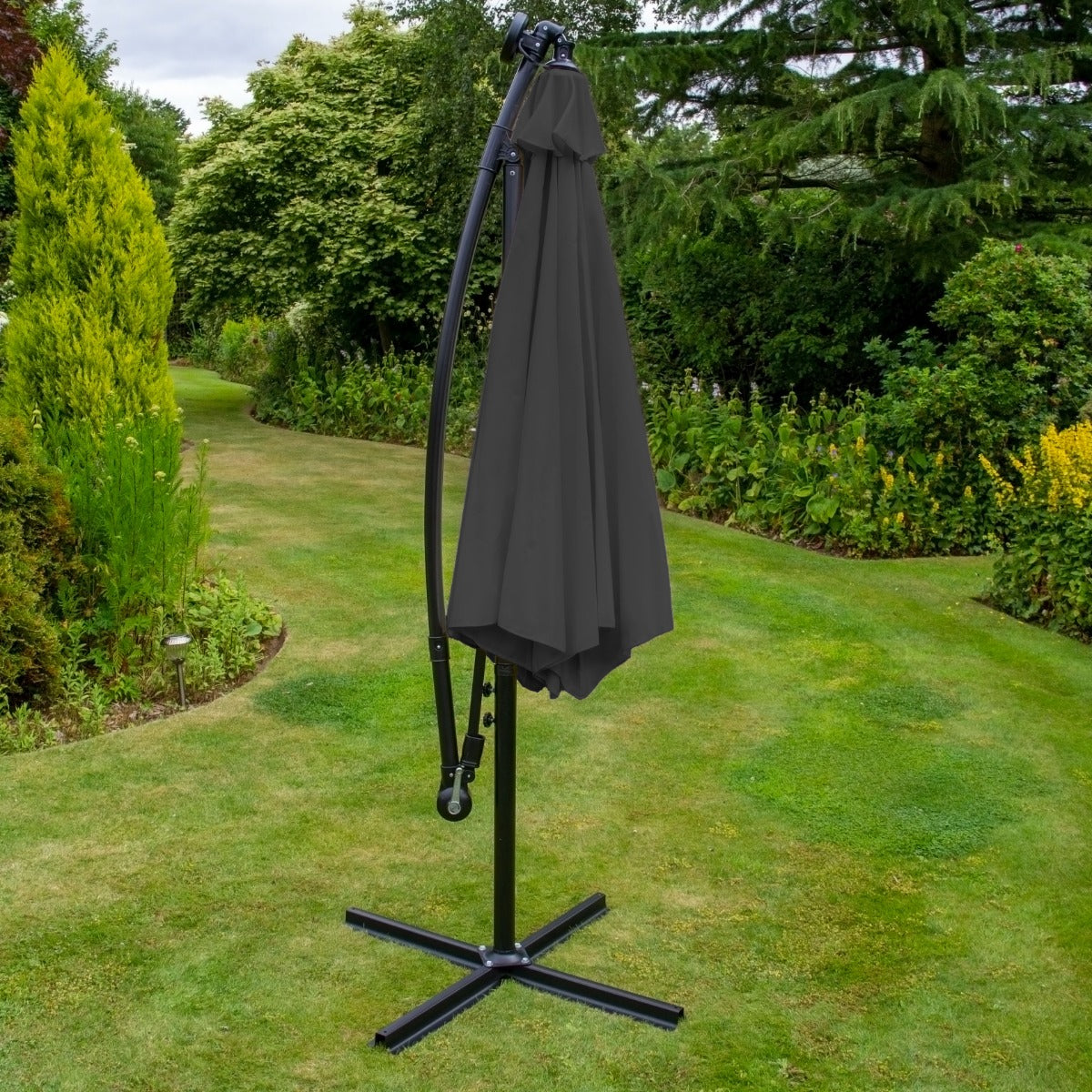 3m Led Cantilever Parasol | Grey