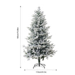 Breeins 180cm Pre-lit Artificial Flocked Christmas Tree With Metal Stand