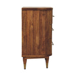 Solid Mango Wood, 3 Drawers, Dark Brown