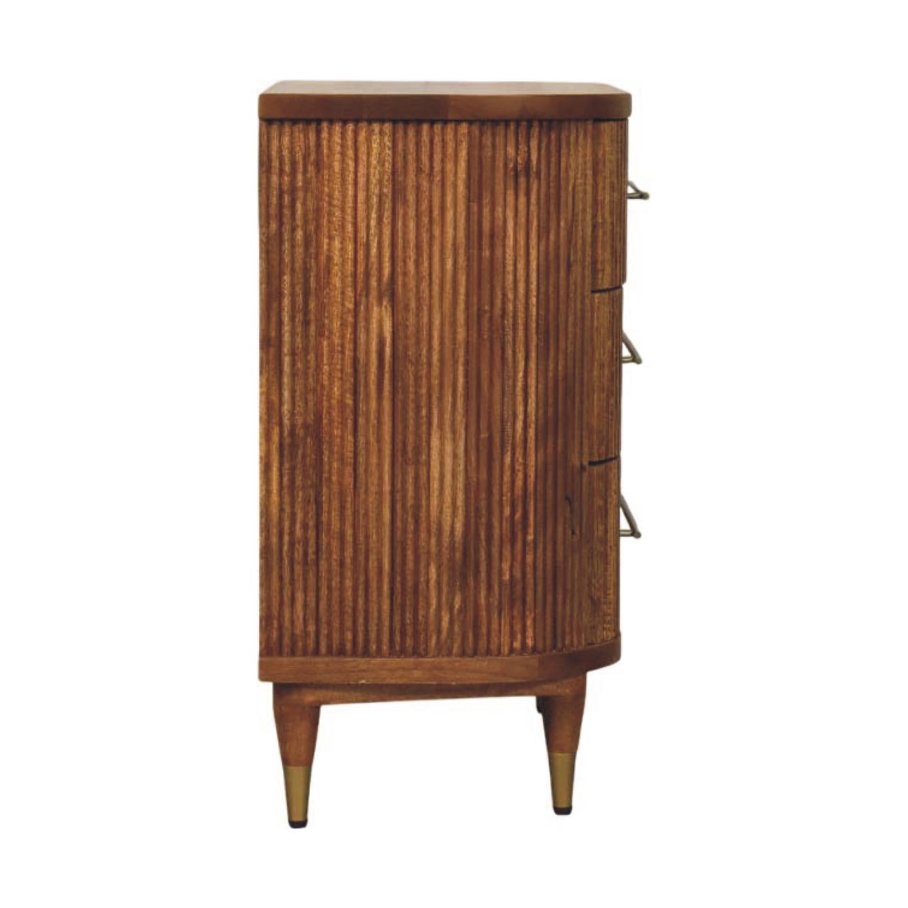Solid Mango Wood, 3 Drawers, Dark Brown