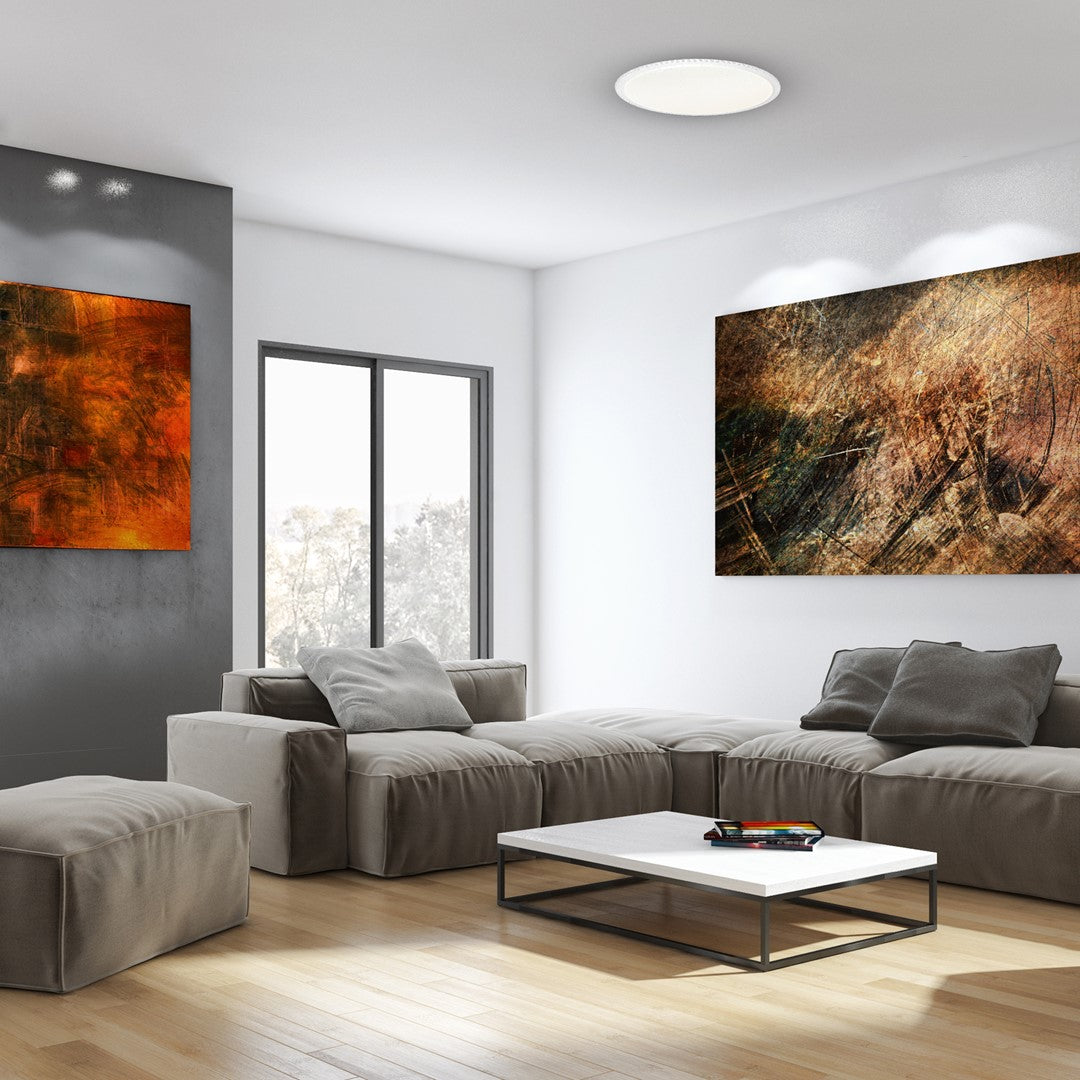 Cruz Led Modern Ceiling Light With Fully Adjustable Brightness And Colour Temperature Via Included Remote Control | 40cm | White