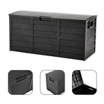 290l Weatherproof Garden Storage Box Outdoor Cabinet With Wheels | Black