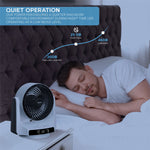 Desk Fan - Ultra Quiet Air Cooling & Circulator Table Fan - Small Cooling Fan With 8 Speeds And 4 Different Mode Settings - 90° Variable Tilt Mini Fan Suitable For Desktop Office Home Bedroom