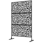 6.5ft Metal Privacy Screen W/ Stand, Twisted Lines