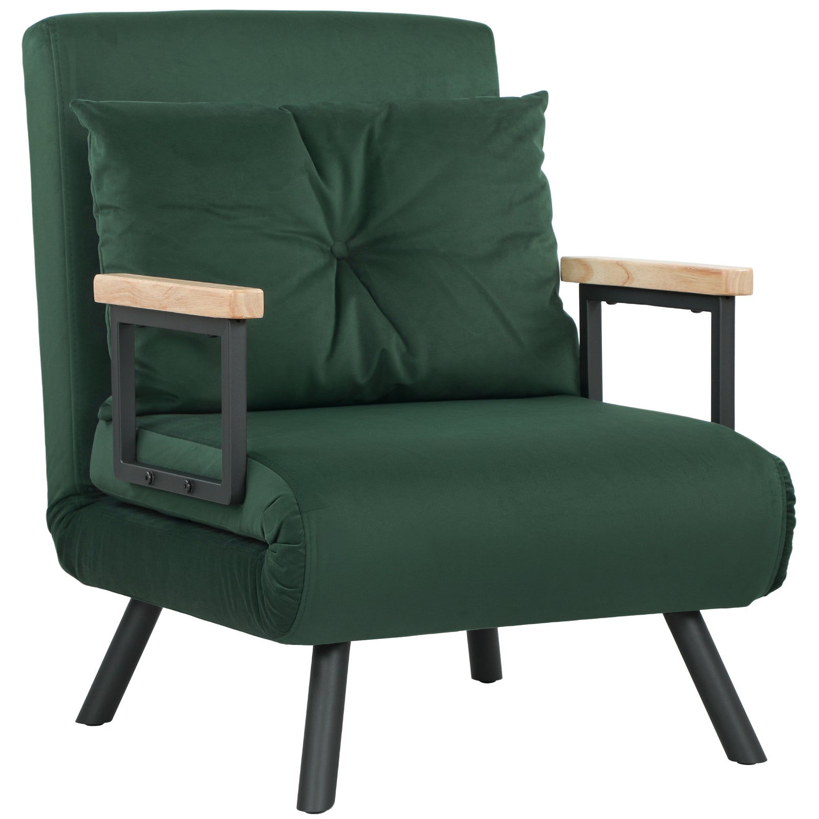 Click Clack Single Chair Bed Settee For Living Room, Green